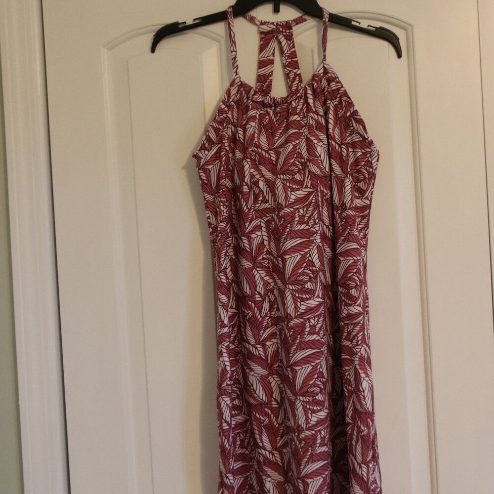 👗 Eddie Bauer Pinkish Red and White Patterned Dress - new with tags!